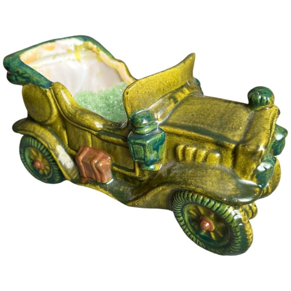 Vtg 1970s RUBENS ORIGINALS Antique Car PLANTER Hand-Painted Taiwan 7" L X 3" W